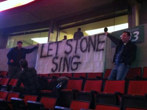 The friendly "LET STONE SING" dudes.